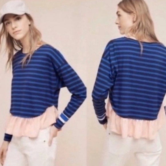 ANTHROPOLOGIE Deletta Ruffled Rugby Pullover - Picture 2 of 7